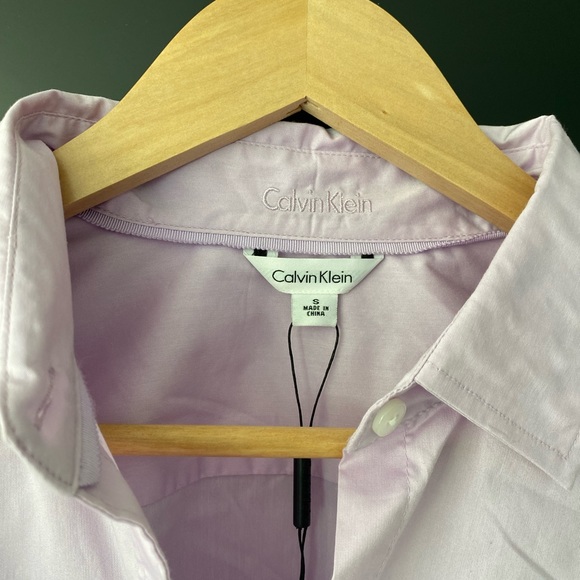 New Calvin Klein Office Work Button Down Shirt in Lilac - Small - Picture 5 of 6